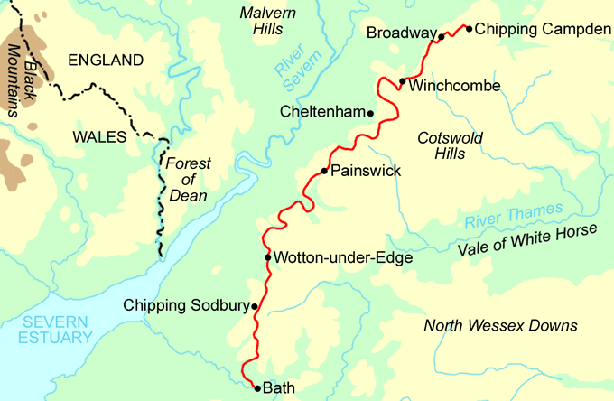 Cotswold Way Run map
